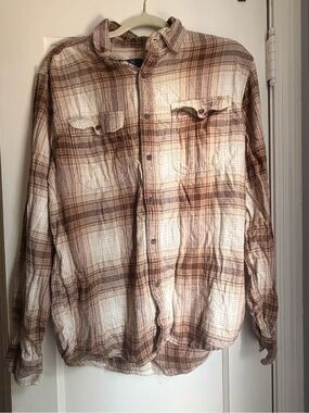 George Brown Plaid Lightweight Button-Up Shirt Jacket